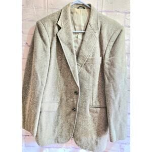 VTG Haggar 100% Virgin Wool Gray Herringbong Men's Blazer 40